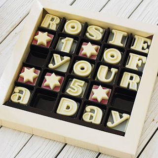 personalised chocolate message by chocolate on chocolate