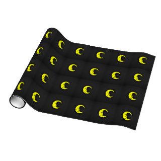 Canary Yellow Moon Wrapping Paper