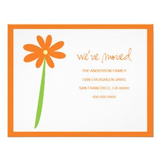 We've Moved Flower Announcement (Orange)