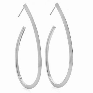 Knife Edge Curved J Hoop Earrings