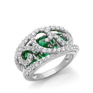 Victoria Wieck 2.99ct Absolute™ Simulated Emerald Bridge Ring