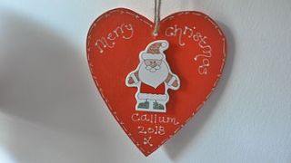 personalised santa christmas decoration by kitty's