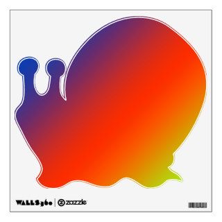 Cute Snail Decal   Blues, Oranges, Greens Wall Decals