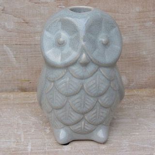 ceramic owl candlesticks by horsfall & wright