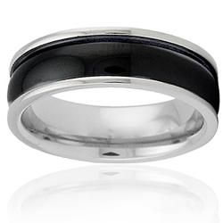 Men's Titanium Two tone Dome Barrel Ring West Coast Jewelry Men's Rings