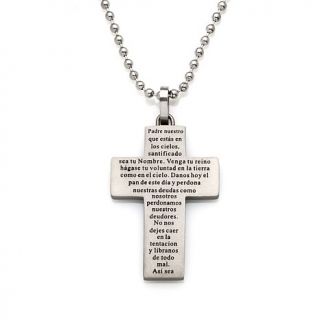 Michael Anthony Jewelry® Spanish Language Lord's Prayer Cross Pendant with