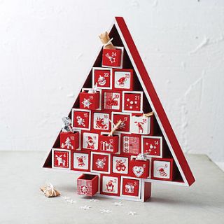 wooden nordic advent tree calendar by the little picture company