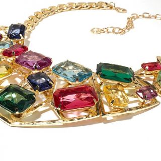R.J. Graziano "Posh Prisms" Bright Multi Goldtone 17 3/4" Drape Necklace