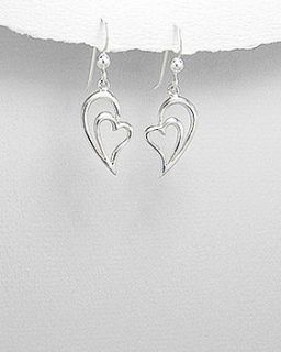 sterling silver heart hook earrings by lovethelinks