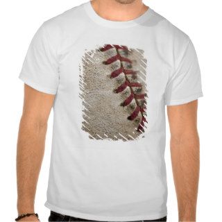 Close up of worn baseball surface t shirt