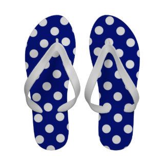 Navy Blue with White Polka Dots Sandals for Women Flip Flops