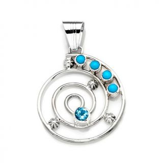 Chaco Canyon Couture Sleeping Beauty Blue Turquoise and Swiss Blue Topaz Spiral