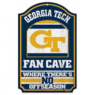 NCAA 11" x 17" Fan Cave Wood Sign   U Of Alabama   Georgia Tech