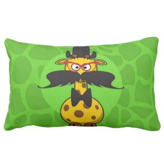 Funny Undercover Giraffe in Mustache Disguise Throw Pillow
