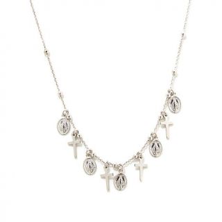 Michael Anthony Jewelry® Sterling Silver Rosary Style Charm Necklace