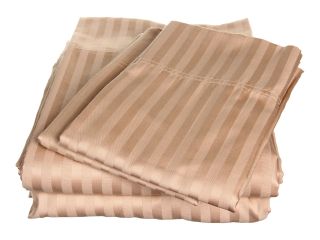 Elite Wrinkle Resistant Stripe Sheet Set 300 Thread Count   Queen Fawn