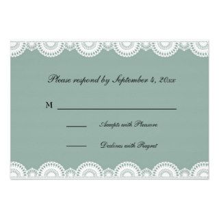 Mint Green with White Lace Border RSVP Announcements