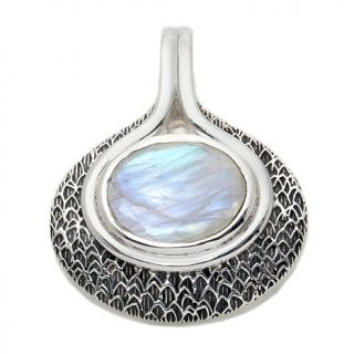 Himalayan Gems™ Oval Gemstone Sterling Silver Textured Pendant