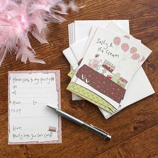 set of eight party invitations by molly mae