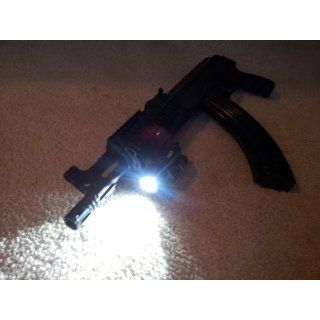 UTAC Strobe Rail Mounted Tactical High output 245 Lumen LED Flashlight w/ Laser Sight, coiled remote pressure switch & Batteries installed  Gun Magazines And Accessories  Sports & Outdoors
