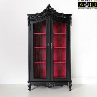 french wire fronted armoire in black by out there interiors