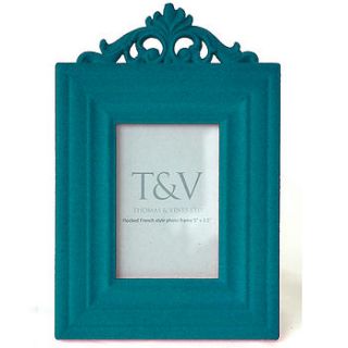 flocked french style photo frame by thomas & vines