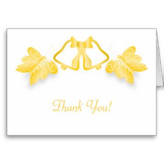 Golden Butterflies Thank You Greeting Cards
