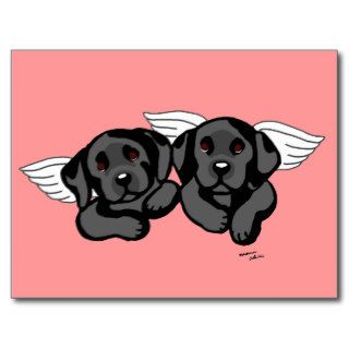 Black Labrador Angels (Rainbow Bridge) Postcards