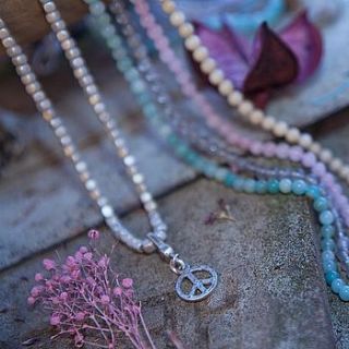 short peace charm necklace by tutti&co