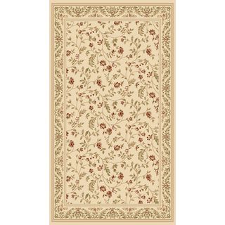 Woven Traditional Cream Floral Rug (4' x 5'3) 3x5   4x6 Rugs