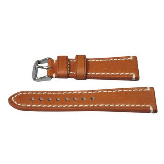 Genuine Leather Tan Watch Strap with Contrast Stitching Watch Bands