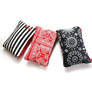 zebra red zipper pouch set by urbanknit