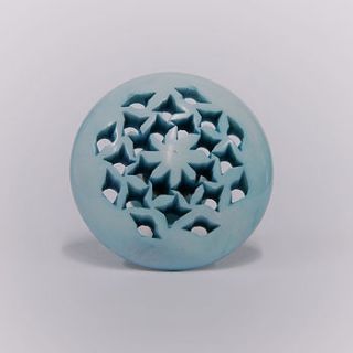light blue acrylic cut out flower knob by trinca ferro