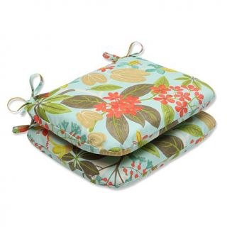 Pillow Perfect Set of 2 Outdoor Fancy A Caribbean Rounded Corners Seat Cushions