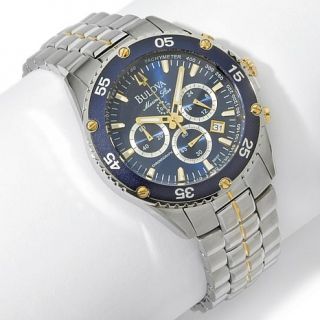 Bulova Men's Blue Dial 2 Tone Stainless Steel Marine Star Collection Chronograp