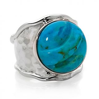Jay King Round Kingman Turquoise Sterling Silver Scalloped Ring
