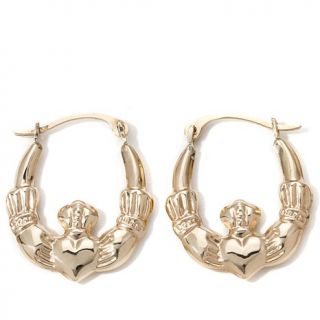 Michael Anthony Jewelry® 10K Gold Claddagh Design Hoop Earrings