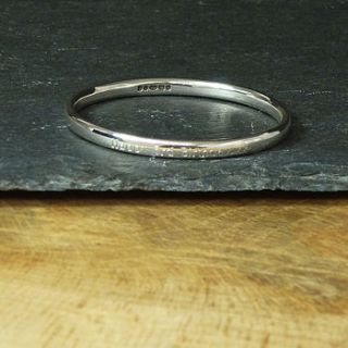 personalised babies silver bangle by hersey silversmiths