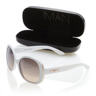 IMAN Global Chic Glam to the Max Oversized Gold Trim Sunglasses