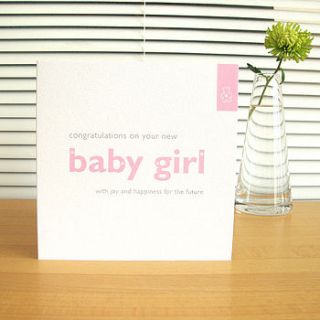 personalised 'new baby girl' card by designed
