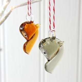 glass fox hanging decoration by lisa angel homeware and gifts