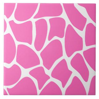 Giraffe Print Pattern in Bright Pink. Ceramic Tile