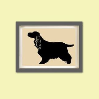 cocker spaniel dog art silhouette by indira albert