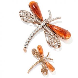 Rara Avis by Iris Apfel Set of 2 "Dragonfly" Bronzetone Pins