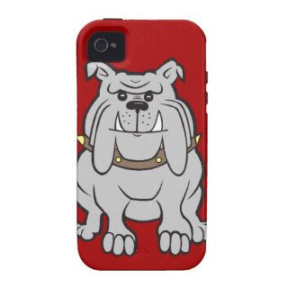 Bulldogs Mascot on Red Dog Lover Gifts iPhone 4 Cases