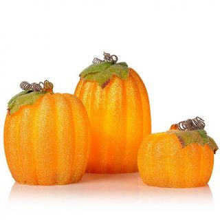 Halloween Set of 3 Flameless LED Pumpkins
