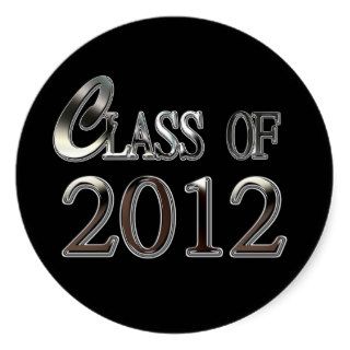 Black And Silver Class Of 2012 Graduation Stickers