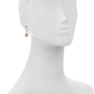 Victoria Wieck 14K Fire Opal and White Zircon Drop Earrings
