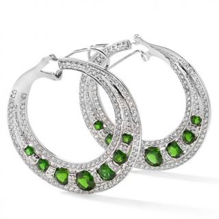 8.57ct Chrome Diopside and White Zircon Sterling Silver Earrings