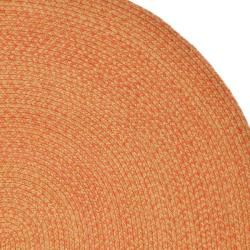 Hand woven Reversible Peach/ Yellow Braided Rug (3' x 5' Oval) Safavieh Round/Oval/Square